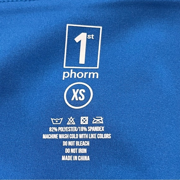 1st Phorm Royal Blue & Black Colorblock Mesh Cutout Leggings Tights size XS - Picture 5 of 5